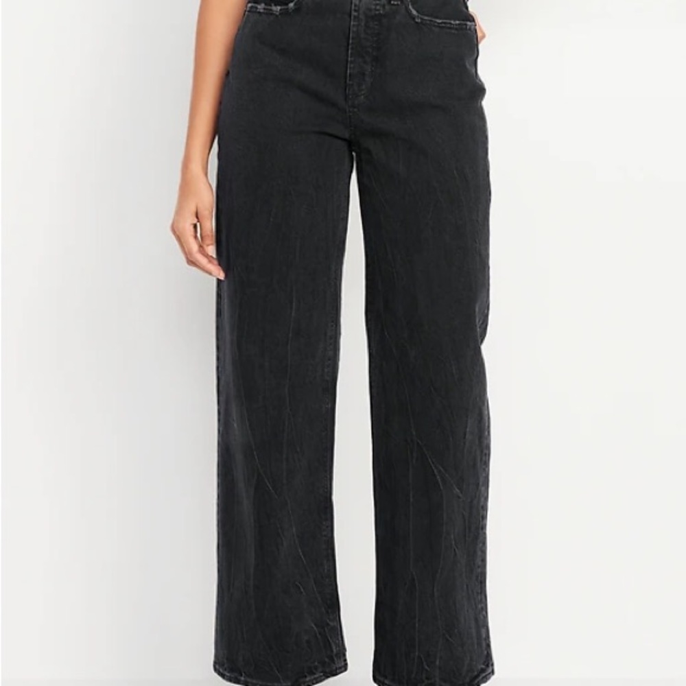 Old Navy Black Wide-Leg Jeans - High Waist
